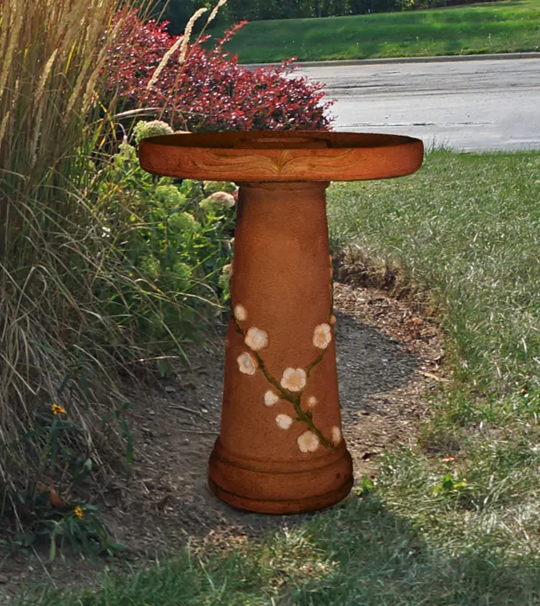 Cherry Blossom Birdbath